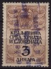 "kraljevINA" Type / 1920 Yugoslavia SHS - Revenue, Tax Stamp - Used - 3 Din - Used - Service