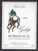 Etiquette De Vin Bordeaux  1990 - Galop - Habit Vert - Thème Chevaux -  J. Itey à Bordeaux (33) - Chevaux