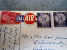 USA ETATS UNIS  CP AIR MAIL 1957 POUR FINLAND BOONE´S RESTAURANT - 2a. 1941-1960 Oblitérés