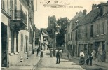 CPA 95 CHARS RUE DE L EGLISE 1908 Animée - Chars