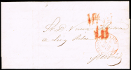 ASTURIAS PREF. - PE 5-R GIJON - CARTA CIRC. A MADRID 1849 - PORTEO 1R - ...-1850 Prephilately