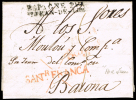 CANTABRIA - PE 16 R - CARTA CIRC. A BAYONA 1831 - MANUS. \"POR IRUN\" Y MARCA - ...-1850 Prephilately