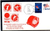 USA  FDC   Jo 1964 Flamme Javelot Natation Lutte Logo Satellite - Ringen