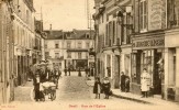 CPA 95 DEUIL RUE DE L EGLISE 1924 Animée Commerces - Deuil La Barre