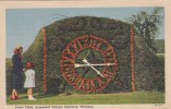 Michigan Dearborn Floral Clock Greenfield Village 1952 Curteich - Dearborn