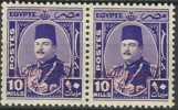 King Farouk 1952 10 MILLEMES PAIR MNH Stamp Ovpt Egypt & Sudan Marshall / Marshal Stamps - Ungebraucht