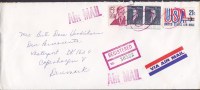 United States VIA AIR MAIL Label Registered Recommandé BROOKLYN New York 1973 Cover Lettre Denmark (2 Scans) - Espressi & Raccomandate