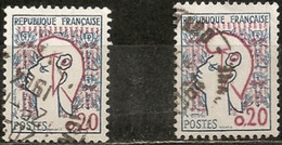 France   1961 -   Oblitéré    1282  &  1282a  -   0,20 C - 1961 Maríanne De Cocteau