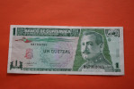 1992 BANCO DE GUATEMALA  CENTRO AMERICA -UN QUETZA 1 CANDIAN BANK NOTE- SLOVENIE  -> BILLET DE BANQUE BANK-BILL - Guatemala