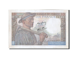 Billet, France, 10 Francs, 10 F 1941-1949 ''Mineur'', 1942, 1942-11-19, TTB+ - 10 F 1941-1949 ''Mineur''