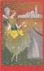 CPI Joyeuses Pâques Femme Joli Robe Fleurit -  Gondole - Oeufs -  Pan (Dieu Grec De La Nature) Et Sa Flûte Syrinx - 1900-1949
