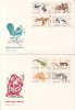 28527- BIRDS, PELICAN, CRANE, OSTRICH, SNAKE, ZEBRA, LION, SWAN, CAMEL, TIGER, BUCHAREST ZOO, COVER FDC, 2X,1964,ROMANIA - Pelikanen