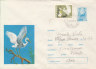 28541- BIRDS, GREAT EGRET, COVER STATIONERY, 1977, ROMANIA - Pelícanos