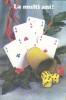 28601- PLAYING CARDS, DICES, MISLETOE, HAPPY NEW YEAR - Carte Da Gioco