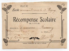 Ecole Communale Mixte  D´OIGNY--Récompense Scolaire Décernée à Germaine FOURMY Pour Travail En 1920-PUVIS DE CHAVANNES - Diploma's En Schoolrapporten