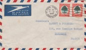 Afrique Du Sud Yvert 91 X 2 Oranger  Lettre Avion 17/11/1947 Pour Bordeaux France - Storia Postale