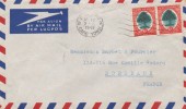 Afrique Du Sud Yvert 89 + 91 Oranger Paire Horizontale Lettre Avion 3/3/1948 Pour Bordeaux France - Briefe U. Dokumente