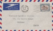 Afrique Du Sud Yvert 105 Animal Gnou Lettre Avion 10/10/1947  Pour Bordeaux France - Storia Postale