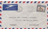 Afrique Du Sud Yvert 105 Animal Gnou Lettre Avion 9/4/1948  Pour Bordeaux France - Storia Postale