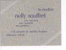 Nelly Souffret Modiste . Bruxelles. Carte De Visite Art Déco Vers 1930 - Kleding & Textiel