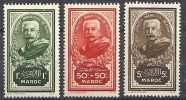 1935  Maroc   N°  150 , 151 ,  152   Nf* . Au Profit Du Monument Au Maréchal Lyautey . - Unused Stamps
