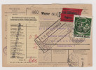 Heimat DE RP Weyer 1921-10-31 Express-Paketkarte Nach Zürich RM 26.40 - Cartas & Documentos