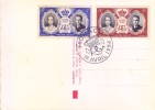 MONACO FIRST DAY CANCELLATION ON PICTURE POST CARD 19.04.1956 - STAMP OF PRINCE & PRINCESS ON PICTURE CARD OF THEM - Storia Postale