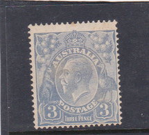 Australia 1914-24 Single Watermark King George V, SG 79, 3d Blue Mint Never Hinged - Mint Stamps