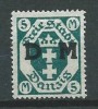 Allemagne - Danzig - Service - 1922 - Michel 24 - Neuf * - Dienstmarken