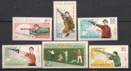 Delcampe - Romania 1965 Sports Shooting Guns Weapons Rifle European Championship Games Stamps MNH Michel 2407-2412 SC 1748-1753 - Waffenschiessen