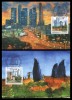 Maxicard Russia 2015 Mih. 2219/20 Towers. Modern Painting (joint Issue Russia-Azerbaijan) (2 Maxicards) - Maximum Cards