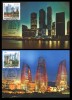 Maxicard Russia 2015 Mih. 2219/20 Towers. Modern Architecture (joint Issue Russia-Azerbaijan) (2 Maxicards) - Maximum Cards
