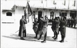 TOULON (83) Carte Photo Caserne Du Mourillon Adieux Au Drapeau Du Général Nogues - Toulon