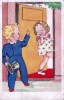 Very Old Card Amag Collection 0506 -  Painting - A Cute Little Girl Giving A Kiss To A Boy In A Suit - Verzamelingen & Reeksen