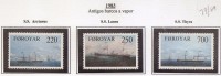 LSJP FAROE ISLANDS ANTIQUE STEAM BOATS YVERT 73/75 1983 MNH - Other (Sea)