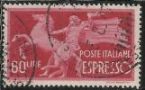 ITALIA REPUBBLICA ITALY REPUBLIC 1945 1952 DEMOCRATICA ESPRESSI SPECIAL DELIVERY ESPRESSO LIRE 60 USATO USED OBLITERE´ - Posta Espressa/pneumatica