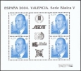 Hojita Conmemorativa De La Exposición Mundial VALENCIA-2004 Con 4 Sellos 0,27 € Básica Del Rey Con Pie FNMT-V - Feuillets Souvenir