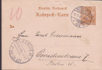 Deutsches Reich Postal Stationery Ganzsache 25 Pf. Germania Rohrpost-Karte BERLIN W. 1901 (2 Scans) - Postcards