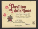 Etiquette De Vin Côtes De Provence Rosé  -  Pavillon De La Rose  - Thème Flore Rose - Rose