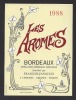 Etiquette De Vin Bordeaux 1988   -  Les Aromes  - Thème Flore Fleurs  -  Fr. Janoueix  à Libourne (33) - Fleurs