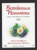 Etiquette De Vin Bordeaux Nouveaux 1988  - Thème Flore Fleurs  -  Louis Eschenauer à Bordeaux (33) - Flowers