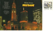 AUSTRALIA  BRISBANE  City Hall By Night  Nice Stamp Living Together - Brisbane