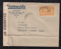 Brazil Brasil 1942 Censor Cover Single Use 400RS SANTOS To FORT WAYNE USA UPA Rate - Storia Postale