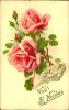 N°1890 MMM 65  VIVE SAINT NICOLAS BOUQUET DE ROSES ET COLOMBE STYLE KLEIN  EMKA PARIS - San Nicolás