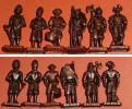RARE Lot De 6 Figurines Métal Soldats Gardes Garde Suisses Suisse N°1 2 3 4 5 & 6, KINDER K96 N°74 75 76 77 78 79 - Figurines En Métal