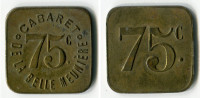 N93-0187 - Monnaie De Nécessité - Paris - Cabaret De La Belle Meunière - 75 Centimes - Monetary / Of Necessity