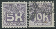 1911 AUSTRIA USATO SEGNATASSE ALTI VALORI 2 VALORI - G034 - Taxe