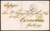 CORUÑA PREF.  - PE 25 R - CARTA CIRC. DE PARIS A LA CORUÑA, MARCA A LA LLEGADA - ...-1850 Prephilately