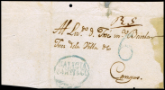 CORUÑA PREF. - SANTIAGO 18A - FRONTAL CIRC. A CANGAS + PORTEO 6 (AZUL) - ...-1850 Prephilately