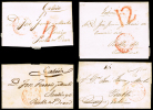 CORUÑA PREF. - SANTIAGO PE 35R - CONJUNTO 4 CARTAS CIRC. A PUEBLA DEL DEAN - ...-1850 Préphilatélie